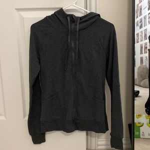 Bcg dark grey soft fitted jacket athleisure zip-up hoodie